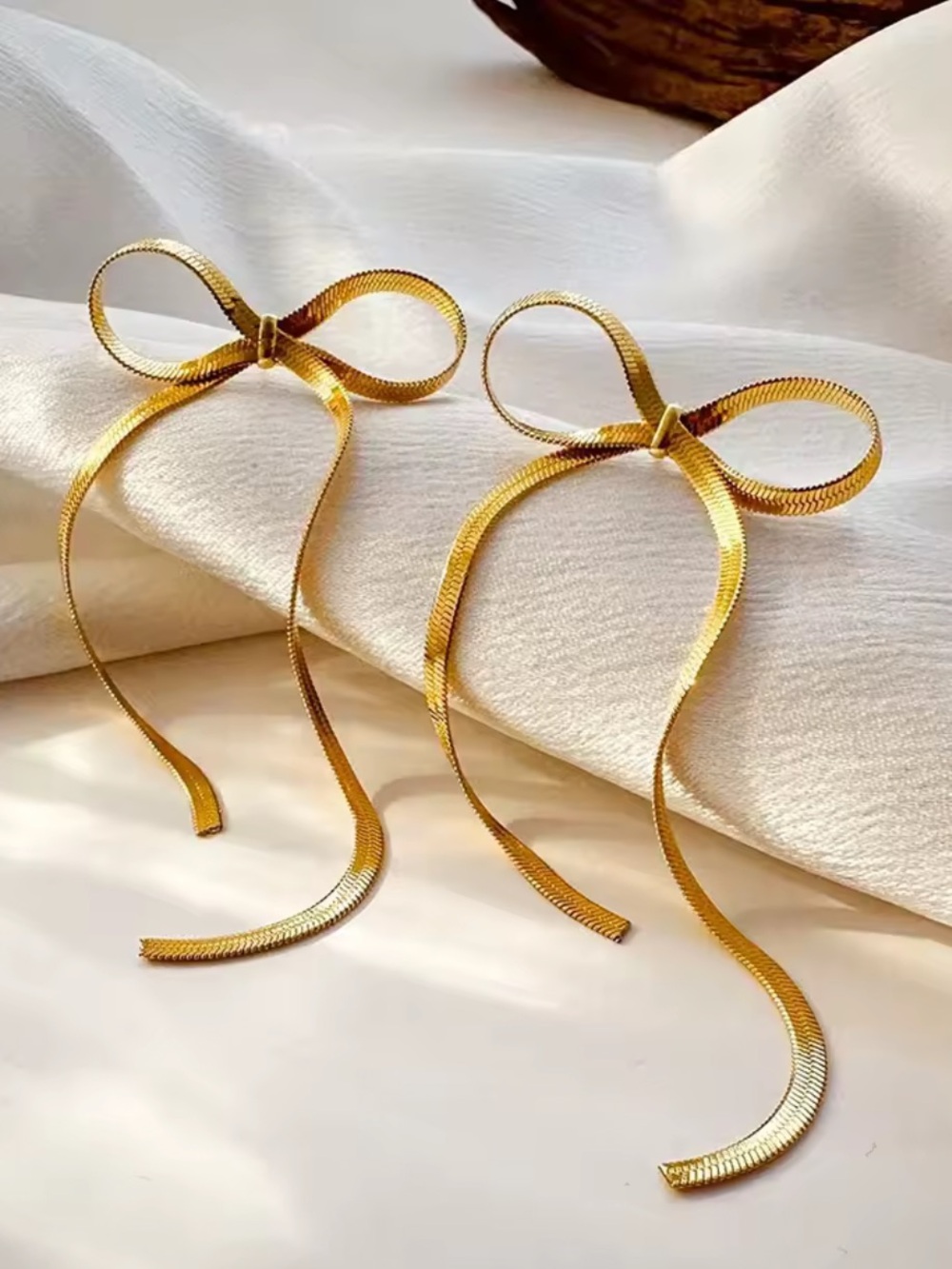 Large Ribbon Earrings - Picture 8 of 10